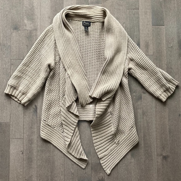 Pure Handknit drape effect cardigan with stud detail - Picture 1 of 11